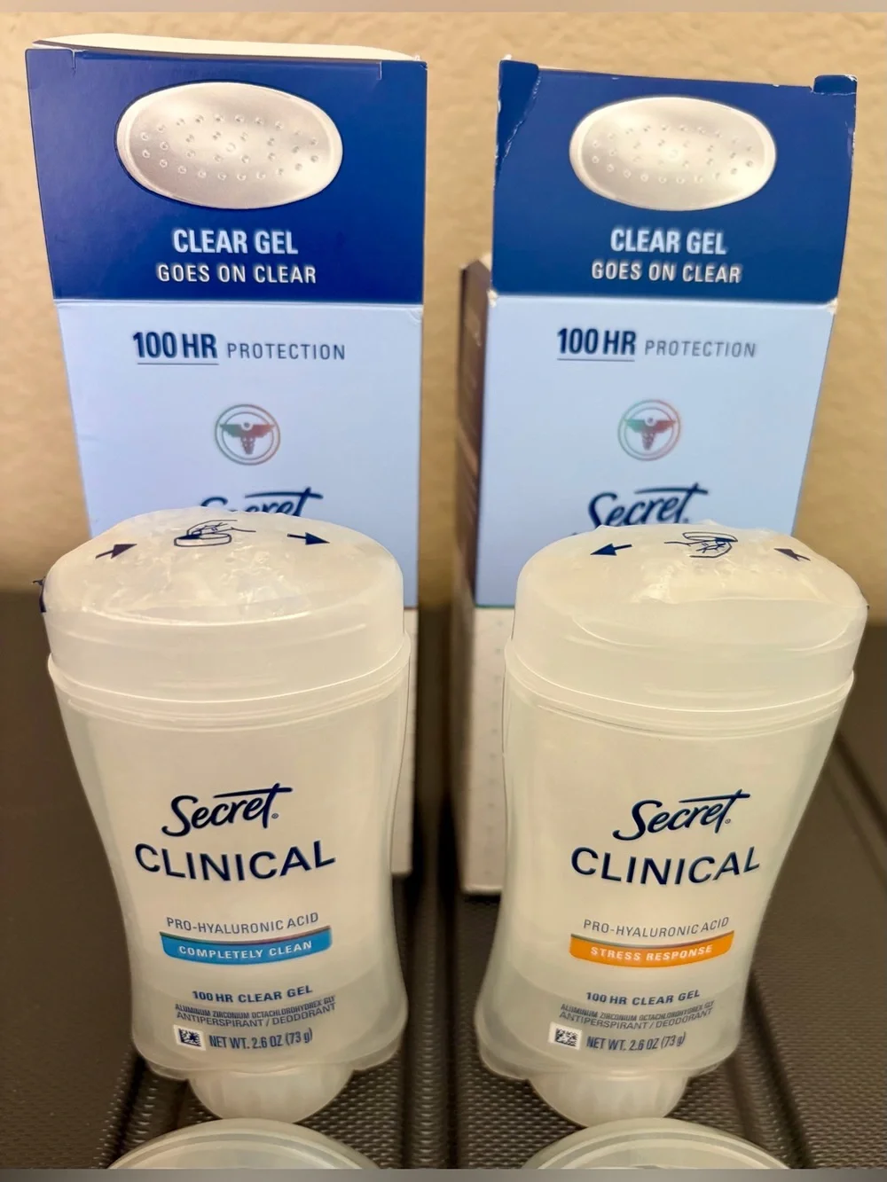 New Secret Clinical Clear Gel 2 Pack 2.6 oz | Stress Response + Completely Clean